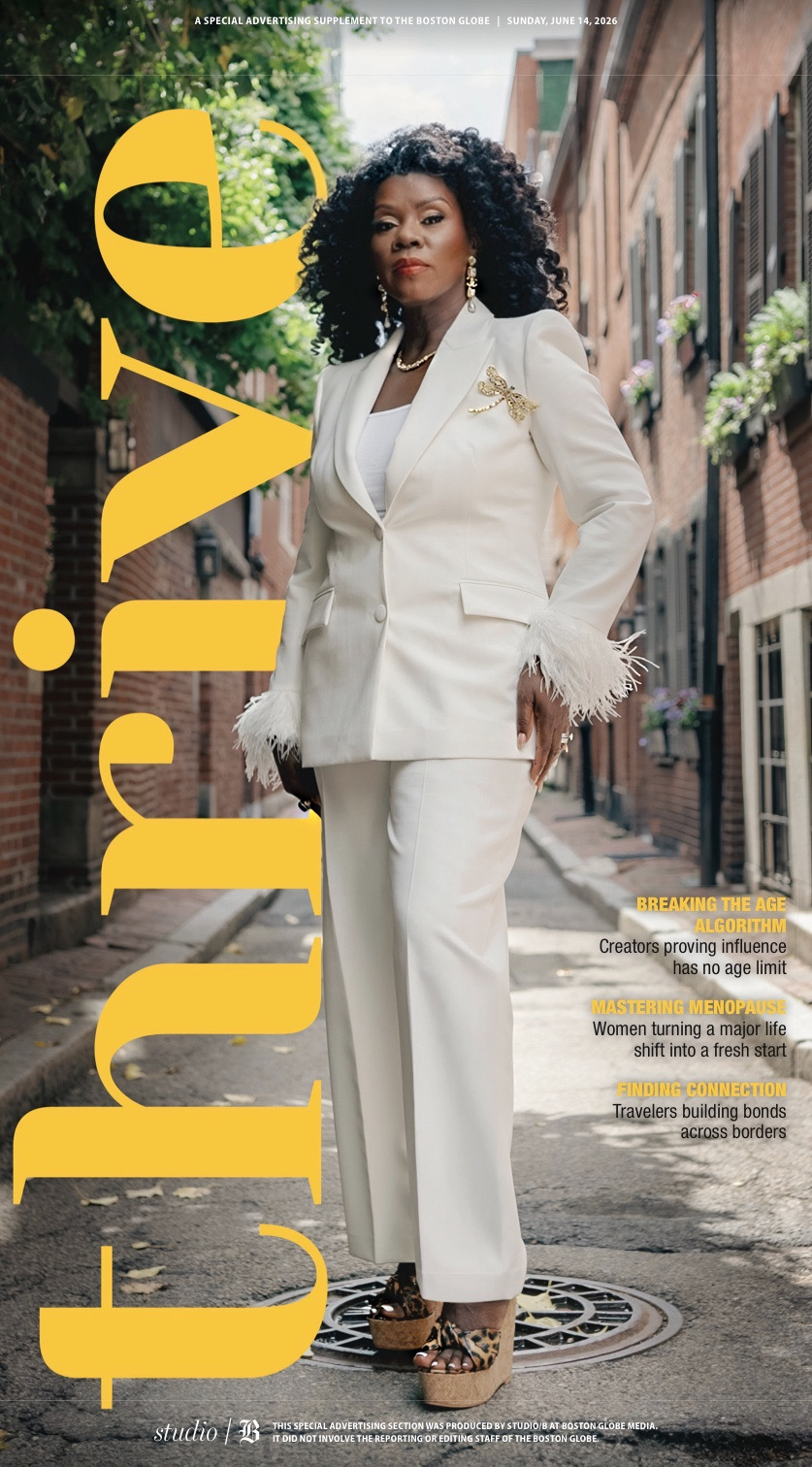 Cynthia on the cover of Boston Globe Media’s Thrive