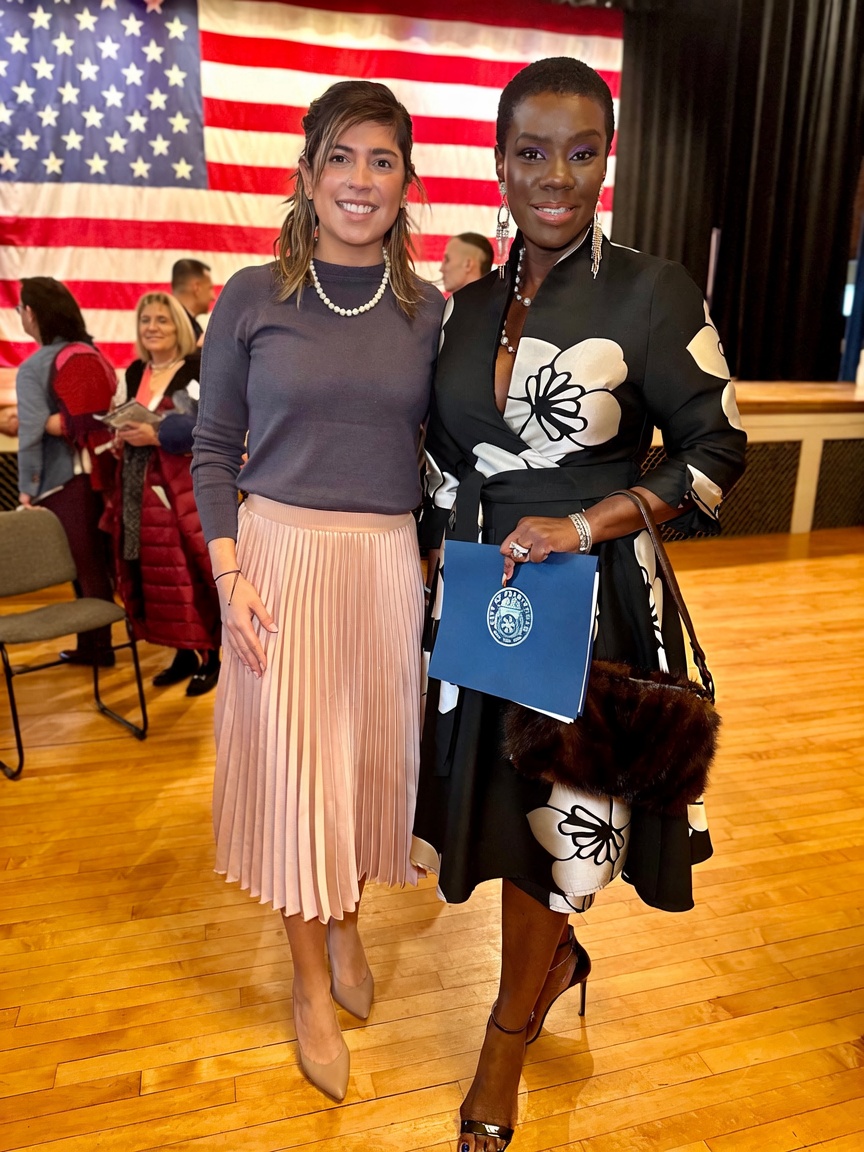 Cynthia Blanc Preiss MacLean with Massachusetts State Representative Priscila Sousa